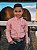 Camisa Ralph Lauren Infantil Manga Longa Micro Xadrez Laranja Pony Azul Bic - Imagem 1