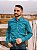 Camisa Ralph Lauren Manga Longa Micro Xadrez Azul Piscina Pony Amarelo - Imagem 1