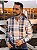 Camisa Ralph Lauren Masculina Manga Longa Custom Fit Xadrez Madras Azul/Vermelho Pony Colorido - Imagem 1