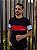 Camiseta Tommy Hilfiger Preta Slim Fit Faixa Central Hilfiger Vermelha - Imagem 1