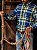 Camisa Oxford Ralph Lauren Masculina Manga Longa Custom Fit Xadrez Madras Azul Bic Pony Colorido - Imagem 3