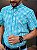 Camisa Ralph Lauren Masculina Manga Curta Oxford Custom Fit Micro Xadrez Azul Celeste Pony Colorido - Imagem 3