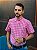 Camisa Ralph Lauren Masculina Manga Curta Oxford Custom Fit Micro Xadrez Pink Pony Colorido - Imagem 1
