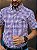 Camisa Ralph Lauren Masculina Manga Curta Oxford Custom Fit Micro Xadrez Roxa Pony Verde - Imagem 3