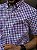 Camisa Ralph Lauren Masculina Manga Curta Oxford Custom Fit Micro Xadrez Roxa Pony Verde - Imagem 2