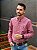 Camisa Ralph Lauren Masculina Manga Longa Custom Fit Xadrez Madras Goiaba Pony Azul Bic - Imagem 1