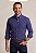 Camisa Ralph Lauren Masculina Manga Longa Custom Fit Xadrez Madras Azul Marinho Pony Vermelho Rubi - Imagem 2