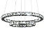 Pendente dois arcos cristal multicollor 42w Inóx e vidro - Imagem 2