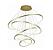 Lustre 5 arcos pé direito duplo dourado led lente cristal - Imagem 1