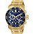 Relógio Invicta Masculino Série Pro Diver 0073 Dourado Com Mostrador Azul - Original - Imagem 1