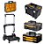 Kit Carro Ajustável Tstak® com 4 Caixas Organizadoras com Tampa Translúcida Profunda e com Gavetas DeWalt - Imagem 1