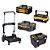 Kit Carro Ajustável Tstak® com 4 Caixas Organizadoras Profunda Gavetas e Alça Longa Metálica DeWalt - Imagem 1