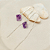 Brinco Fluorita roxa em octaedro fio em prata 925 - Imagem 3