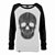 Moletinho Feminino Caveira Escrita Raglan Branco - Slim - Imagem 1