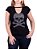 Blusa Choker Caveira Contorno Preta - Imagem 3