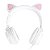 Fone headset kitty ear - orelha de gato branco com microfone cabo 1.2m plug p2 estereo p3 - ke110b - Imagem 2