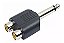 Adaptador conector rca femea p  p10 macho mono - Imagem 1