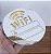 Placa WIFI para escrever senha auto colante redonda 12cm prata com dourado - Imagem 1