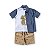 CONJ BERMUDA ESTAMPADA COM CAMISA JEANS E RE - Imagem 4