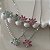 Conjunto Meia Flor Zircônia Baquete rosa Pink - Imagem 2