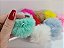 4 Pingentes Pompom 70mm Pelúcia Com Elástico! - Imagem 2