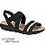 Sandália NP Linho Metal / Elástico / Verniz Premium 7142.102 - Preto / Branco - Modare - Imagem 1