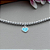 Pulseira Inspiração de Bolinha 4mm com Coração Azul Tiffany – Prata 925 | 18 cm - Imagem 3