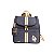 Mochila 2em1 - Linho preto/faixa caqui e marfim - Imagem 1