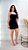 Vestido Tubinho Canelado Power Isis Preto - Imagem 1