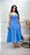 Vestido Midi Crepe Helena Corações Azul - Imagem 1