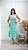 Vestido Tricot Rendado Babado Midi com Forro Elisa Verde Água - Imagem 7