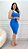Vestido Canelado Premium Valentina Azul - Imagem 1