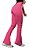Calça Flare basic rosa chiclete suplex de poliamida - PORLE - Imagem 1