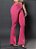 Calça Flare basic rosa chiclete suplex de poliamida - PORLE - Imagem 2