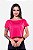 Blusa canoa cropped malha rosa - Imagem 1