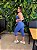Calça legging azul eclesiástico corsário silk Porle suplex de poliamida - Imagem 2