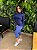 Calça legging azul eclesiástico corsário silk Porle suplex de poliamida - Imagem 5
