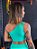 Top Pietra verde tiffany um ombro só texturizado jacquard animal print - PORLE - Imagem 2