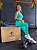 Top Pietra verde tiffany um ombro só texturizado jacquard animal print - PORLE - Imagem 5