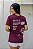 Camiseta oversized feminina estampada bordô fitness e casual - PORLE - Imagem 2
