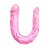 Pênis de Borracha Duplo Com Glande Definida Rosa 28,8 Cm - DOUBLE DONG - Imagem 2