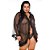 Robe FruFru Plus Size Feito Em Tule  Preto - LINGERIE PIMENTA SEXY - Imagem 1