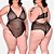 Body Pudera Tule Transparente Detalhe Costas Plus Size Preto - Imagem 1