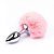 Plug Anal Metal Cauda Rabo Coelho Pompom 8,5 x 3 CM Rosa - Me Ame - Imagem 1