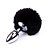 Plug Anal Metal Cauda Rabo Coelho Pompom 8,5 x 3 CM Preto - Me Ame - Imagem 1