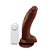 Pênis Realístico Formato Curvo Com Vibrador, Glande Definida, Veias Suaves, Escroto E Ventosa 18,5 X 3,5 CM Cor: Marrom - Imagem 1