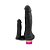 Pênis Realístico Duplo Com Vibrador 18 x 3,5 e 10,5 x 2,3 cm | Cor: Preto - Imagem 1