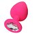 YOUVIBE - Plug Anal Em Silicone Soft Touch Com Joia Na Base 8,5 X 3,5 Cm Tamanho M | Cor: Rosa Escuro - Imagem 1