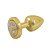 Plug Anal Pequeno Cravejado 5,4x2,6 Cm Dourado Pedra Dourada - HARD LESS - Imagem 2