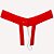 Calcinha Fio Dental com Perolas e Abertura Suspeita Vermelho - Lingerie Sensualle - Imagem 1